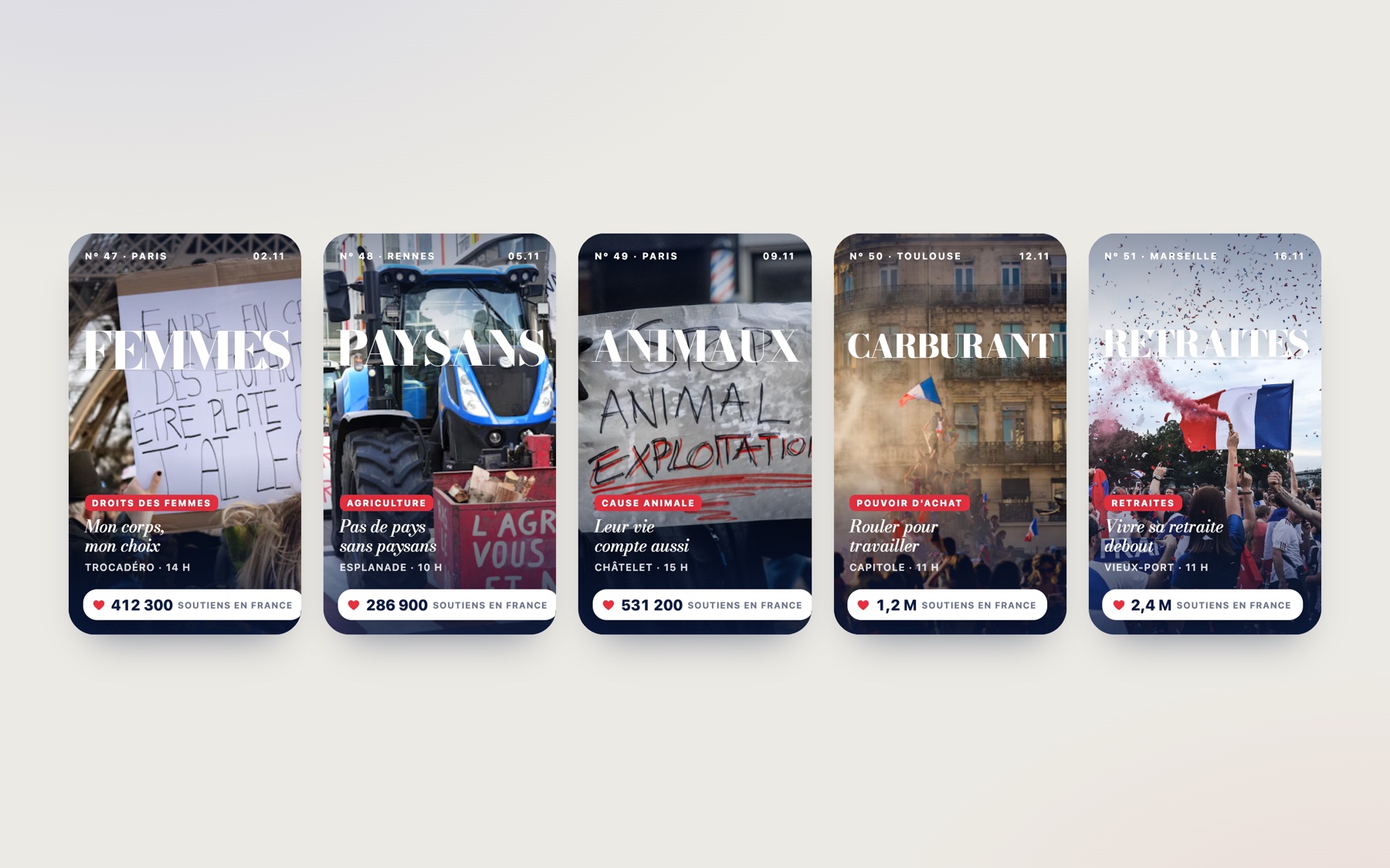 Les événements à venir en couvertures façon magazine